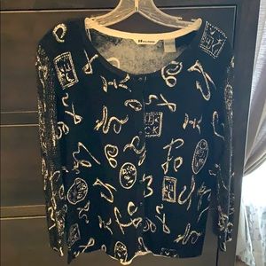 ❤️Nyguard Printed/Beaded Cardigan Sweater